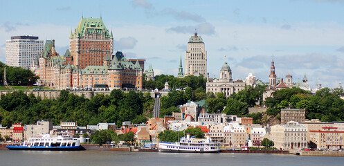 QUEBEC CITY CANADA: Chateau Frontenac is a grand hotel. It was designated a National Historic Site of Canada in 1980, generally recognized as the most photographed hotel in the world 