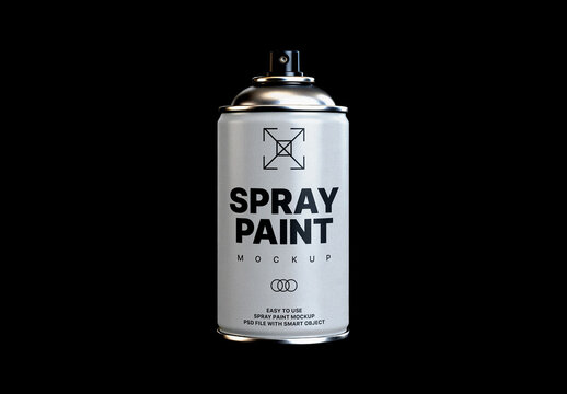 Aerosol Can Mockup &ndash; with Chrome Top Packaging Branding Presentation (PSD)