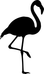 Obraz premium Flamingo Silhouette A Graceful Bird Standing on One Leg
