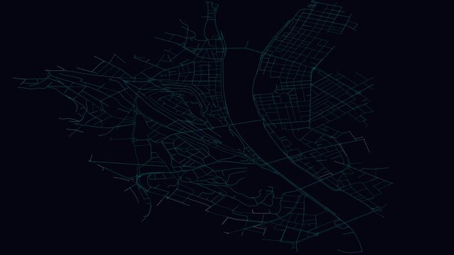 Budapest, Hungary, City Infrastructure Expansion Animation, Urban Visualization Technology