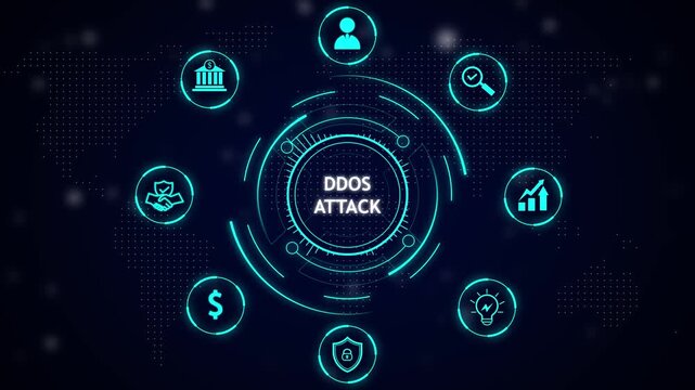 Ddos attack concept digital network security threat cybercrime protection financial data breach online threat analysis global network vulnerability