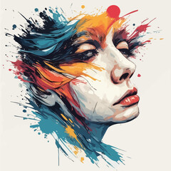 Fototapeta premium abstract woman face design very cool