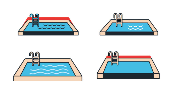 Private Pool Line art vector minimal simple abstract