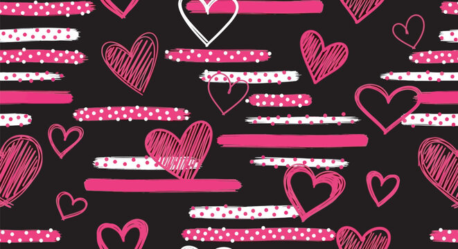 Heart shape decorative pattern with hearts 