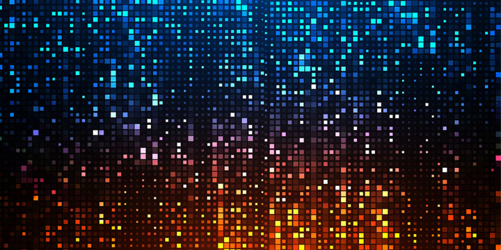 Pixelated television screen backdrop . Television noise. TV static noise texture. Vector illustration.