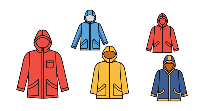Rain jacket Line art vector minimal abstract shape illustration