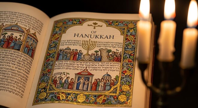 Hanukkah book  candles.