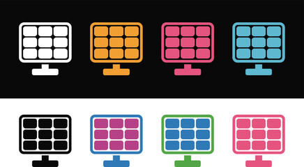 Colorful retro game controllers with pixel art icons on dark background for gaming concept © Vector Expert