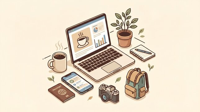 "Digital Nomad Lifestyle: Work and Travel Essentials".
