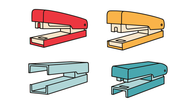 Stapler staples Line art creative pattern abstract vector