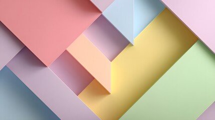 Obraz premium Geometric background with pastel colored planes overlapping