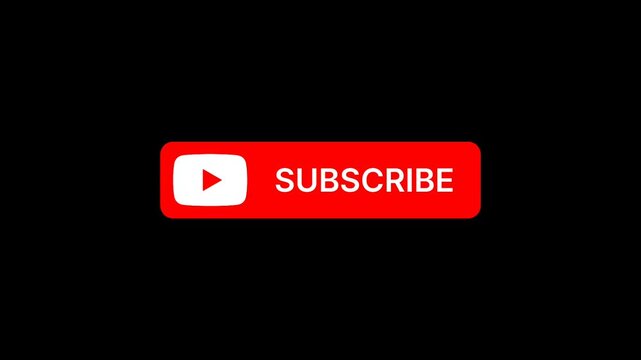 A video showcasing a red YouTube subscribe button on a black background
