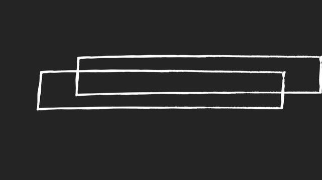 Hand Drawn Animated Rectangle Box with Target Crosshair on White Background