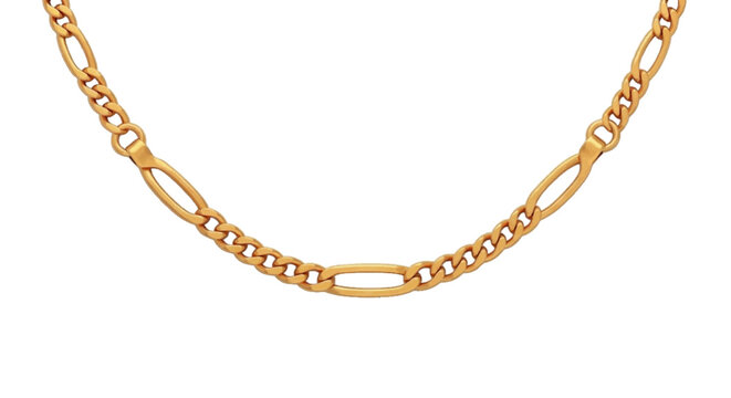 Vector illustration&nbsp;of gold figaro chain necklace on a transparent background
