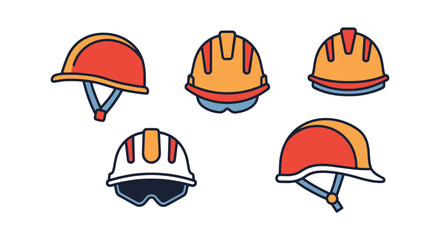 Fototapeta premium Safety helmet Line art vector clean colorful abstract