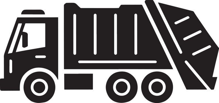 Large garbage truck with lifting dumpster