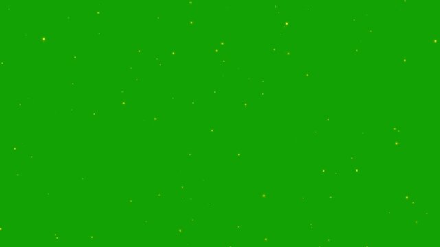 golden twinkling stars on green screen, sparkling gold star particles overlay, alpha channel.