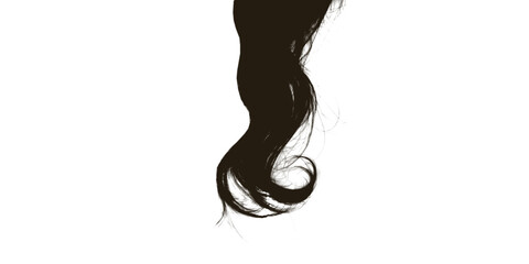 Naklejka premium Long flowing hair isolated on transparent background in a detailed PNG format