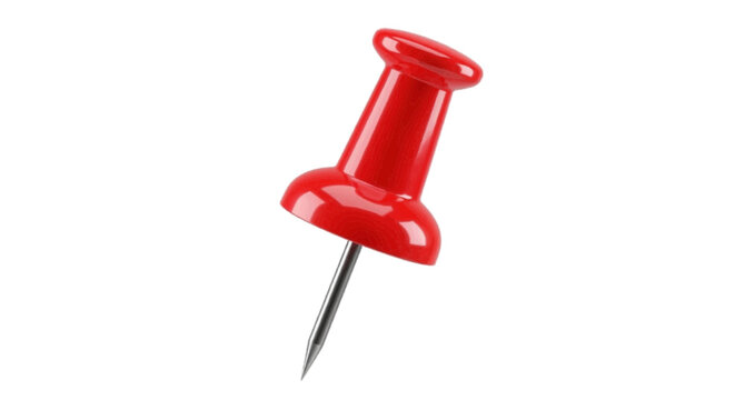 Vector illustration&nbsp;of red push pin on a transparent background