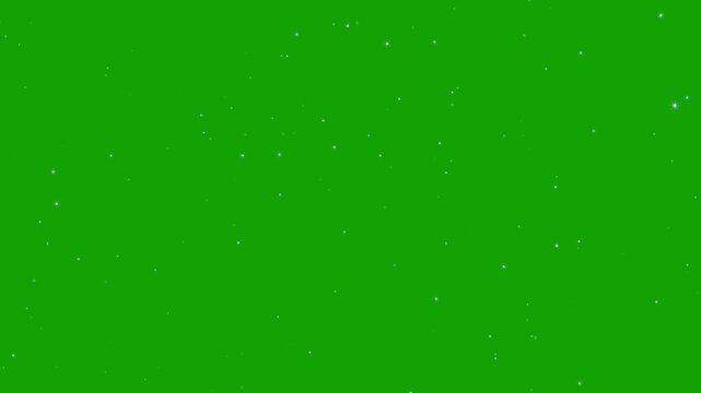 white twinkling stars on green screen, sparkling silver star particles loopable overlay, alpha channel.