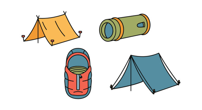 Survival bivvy Line art vector minimal abstract modern