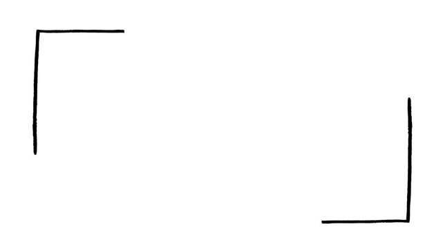 Hand Drawn Animated Rectangle Box with Target Crosshair on White Background