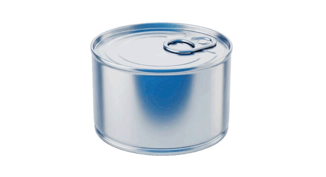 Vector illustration&nbsp;of a closed metallic food can with a pull tab on a transparent background
