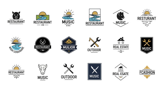 Collection of diverse business and service logos.