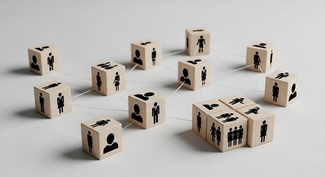 People working in modern office cubes