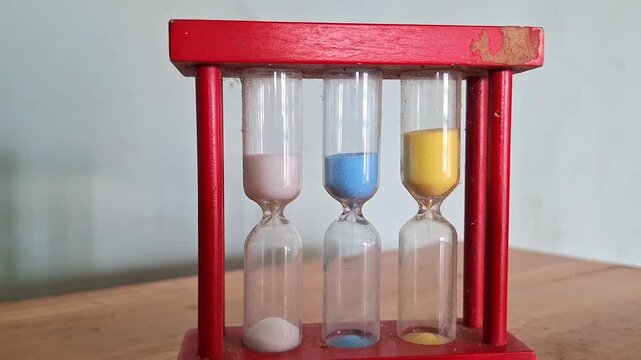 hourglass that shows different times.