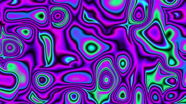 A distorted psychedelic pattern featuring glowing neon colors and abstract fluid movements for a vibrant visual experience