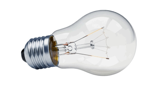Vector illustration&nbsp;of classic clear incandescent light bulb on a transparent background