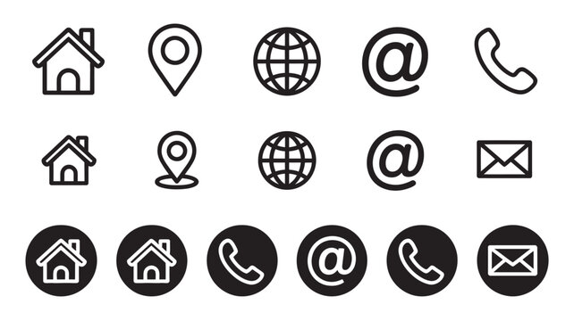 Web icon set, website icons vector computer mobile interface UI symbols internet browser digital elements set collection