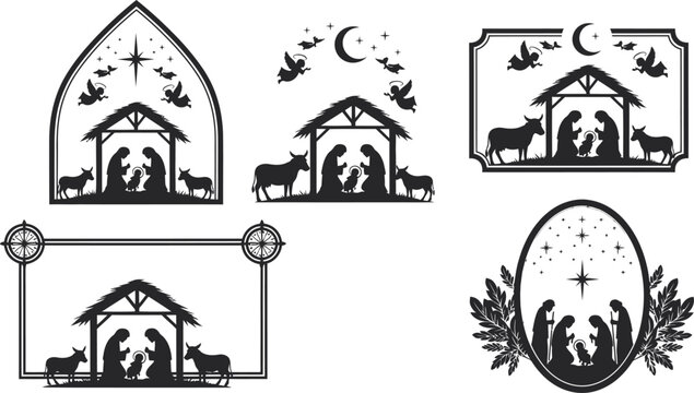 Celebrating fathers day heartwarming dad papa illustrations with nativity scenes for a special occasion
