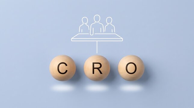 Conversion Rate Optimization, CRO strategy, business growth concept, wooden spheres