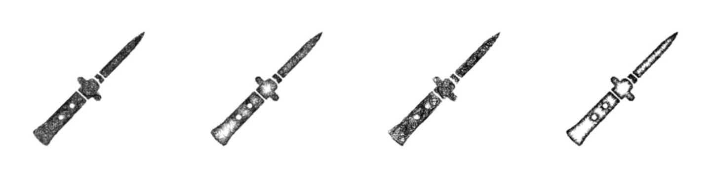 Sketch switchblade icon design set