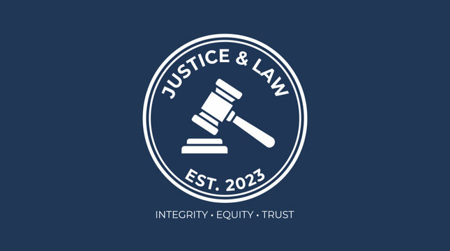 A logo created for justice and law representation, featuring a gavel, symbolizing integrity, equity, and trust, essential values for legal professionals and institutions.