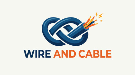 This striking logo captures the essence of the wire and cable industry with a creative design that symbolizes strength, connectivity, and reliability for electrical services. © Liutao
