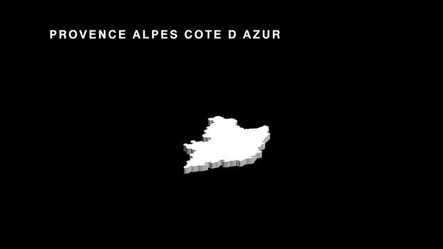 Provence alpes cote d'azur region map rotating