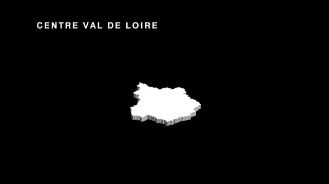 Centre val de loire france regional map animation