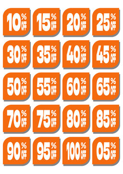 Kit N&uacute;meros em Brancos fundo laranjas promo&ccedil;&atilde;o % OFF.ai