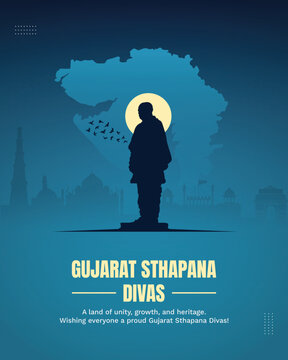 Gujarat Sthapana Divas Poster | Gujarat Foundation Day Creative Design