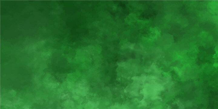 Green cloud fog background with dark smoky and murky atmosphere.