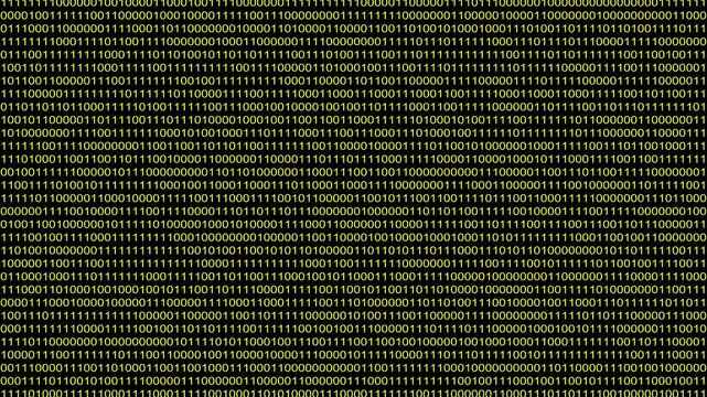 Matrix style binary code sequence moving on a dark digital background
