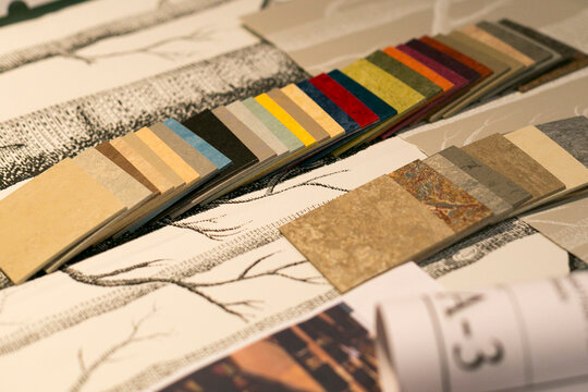Interior design material and color sample board