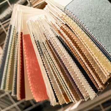 Fabric sample fan for interior design selection