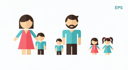 Obraz premium Happy Family Group Diverse Generations Together.