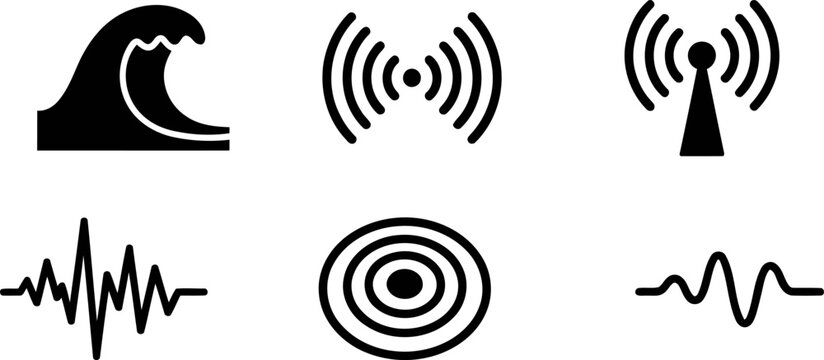 Wave Types Ocean Tsunami Sound Ripple Icons