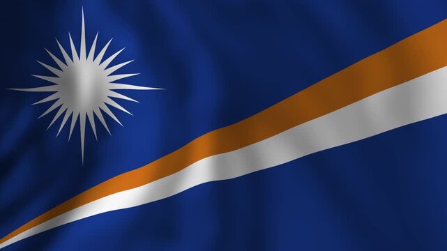 Marshall islands national flag waving in wind