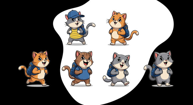 Cute cartoon chipmunk characters standing together.